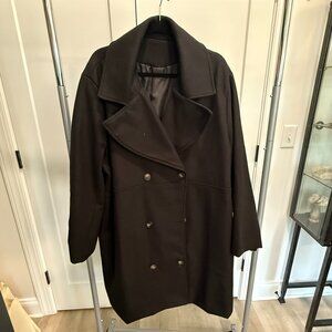 SHEIN Curve Black Trenchcoat